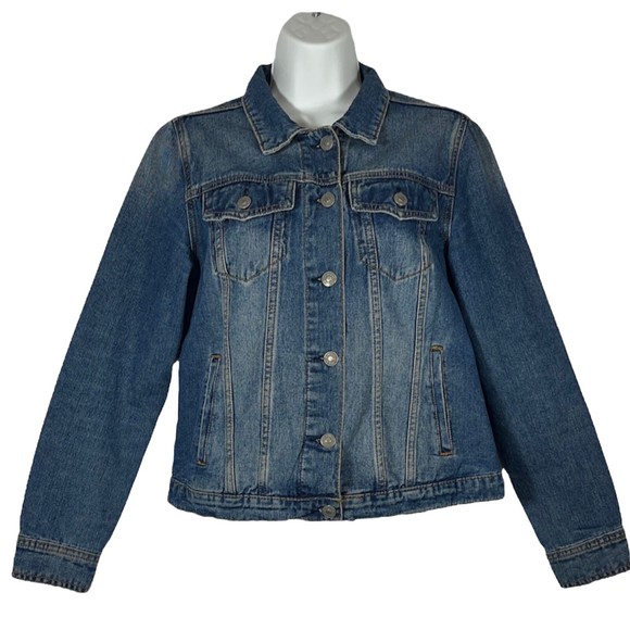 Silver Jeans Jackets & Blazers - Silver Jeans Co Sinclair Denim Trucker Style Jacket Mild Distressed Women's S